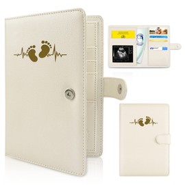 Leather Maternity Log Cover, Maternity Log Organiser, Maternity Log Protective Cover with Compartments for Storing Ultrasound Images etc., Gifts for Pre