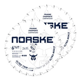 Norske Tools Thin Kerf Ultra Fast Ripping & Crosscutting Saw Blade, 6-1/2" x 24T with 5/8" Bore & DKO for Dimensional Lumber, Press Treated Wood, Plywood and Oriented Strand Board (Twin Pack)