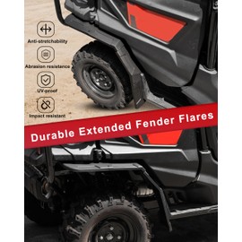 POKIAUTO Rear Fender Flares for Honda Pioneer 1000-5 2016-2025 Accessories, Extended Back Full Coverage Mud Flups Combination Mud Guards for Honda Pioneer 1000 (Combined, 6PCS)