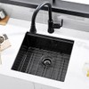 20 Inch Black Undermount Kitchen Sink, Gabhar 20” x 19”