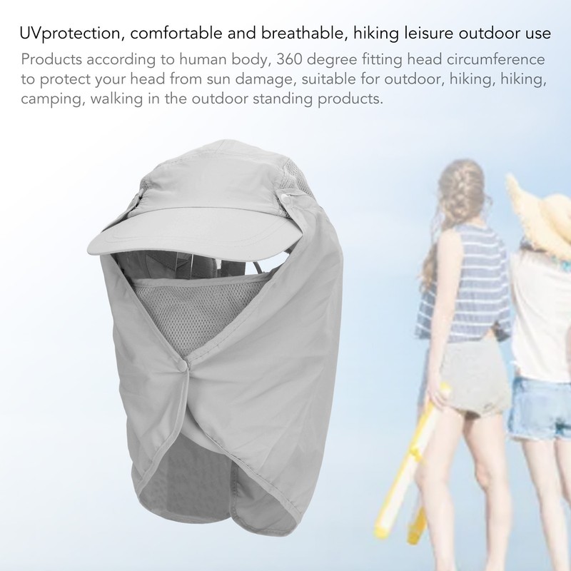 Outdoor Sunscreen Hat Ventilate Adjustable Removable Sun Protection Wide Brim