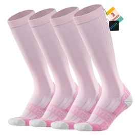 BRISIRA Coolmax Cooling Compression Knee High Socks Women 2 Pairs 15-20 mmHg Circulation Support for Nurse Running Travel