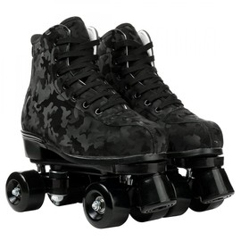 Risup Roller Skates for Women and Men Cowhide High-Top Shoes Classic Double-Row Roller Skate Four-Wheel Roller Skates for Men Girls Unisex Christmas
