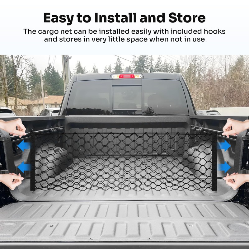 Canvcle Truck Bed Cargo Net for 2019-2025 2026 Dodge Ram