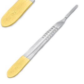 AAProTools Scalpel Handle Knife No. 4 with Colored Handles - Perfect for Student, Educational-Use, Dissection Experimentation and More (Gold)