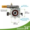 YAMATIC 3/4" Shaft Horizontal Pressure Washer Pump 3400 PSI 2.5GPM