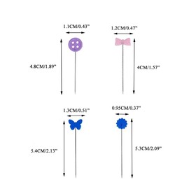 100Pcs Sewing Pin Flower Head Patchwork Quilting Flat Button Head Pins Office School Supplies for Map Cork Notice Board Marking (Dark Plum)