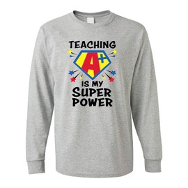 Fun Express Teaching is My Superpower Adult’s T-Shirt - Small Grey