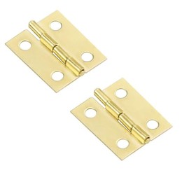Merriway BH03819 (2 Pcs) EB Steel Butt Hinge, Brass Plated, 25 mm (1 inch) - Pack of 2 Pieces