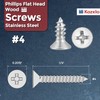 Kozelo 300pcs Phillips Flat Head Wood Screws - [#4x1/4] 304