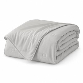 ECOCOTT Cooling Comforter for Hot Sleepers King Size, Q-Max 0.45 Lightweight Breathable Cooling Blanket for Night Sweats, Soft Double-Sided Summer Bedding Comforter, Grey 108"x90"
