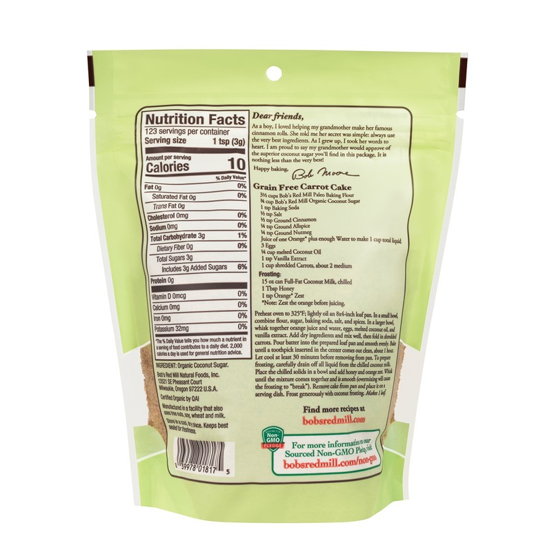 Bob's Red Mill Organic Coconut Sugar, 13oz (Pack of 1)