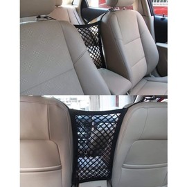 3-Layer Car Mesh Organizer, Seat Back Net Bag, Barrier of Backseat Pet Kids, Cargo Tissue Purse Holder, Driver Storage Netting Pouch