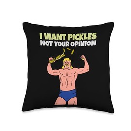 PICKLE LOVERS pickles CLOTHING Funny Lovers CHAMOY Sour HOT Pickles Throw Pillow, 16x16, Multicolor