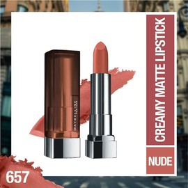 MAYBELLINE Maybelline Color Sensational Lipstick, Lip Makeup, Matte Finish, Hydrating Lipstick, Nude, Pink, Red, Plum Lip Color, Nude Nuance, 1 Count