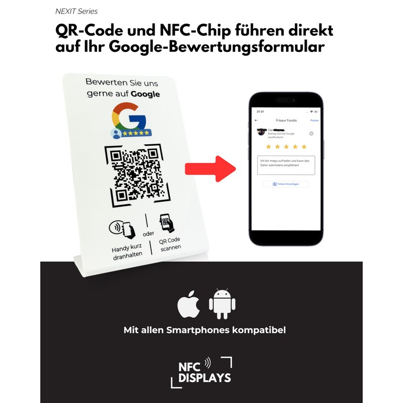 Stand / Sign for Google Reviews with QR Code and