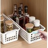 KIKINIKO Small Plastic Storage Baskets Set of 6, White -