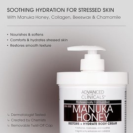ADVANCED CLINICALS 2 PACK SET - CREMA CORPORAL MIEL DE MANUKA RESTAURADORA CERA ABEJA, COLAGENO Y VITAMINA E 454GR/CU
