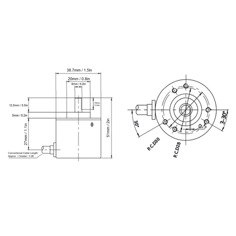 Encoder Hollow Shaft AB 2‑Phase for Industrial Automation Parts 3000‑6000