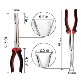 Okllen Set of 2 Car Spark Plug Removal Plier Tool, Professional Carbon Steel Boot & Wire Pliers Set for Cars/Trucks/Motorcycles, Non-Slip Grip & Extended Reach Design