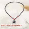 Terahertz Beaded Necklace Fashionable Rectangular Pendant Soreness Relief Energy Stone