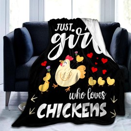 Chicken Blanket Flannel Soft Cute Rooster Throw Blanket Animal Chickens Gifts Decor for Girls 50"x40"