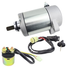 STABSOLI Starter Motor & Solenoid Relay & Ignition Switch for Honda FourTrax Rancher 400 TRX400FA TRX400FGA 2004-2007 31200-HN7-003 SMU0220 18683