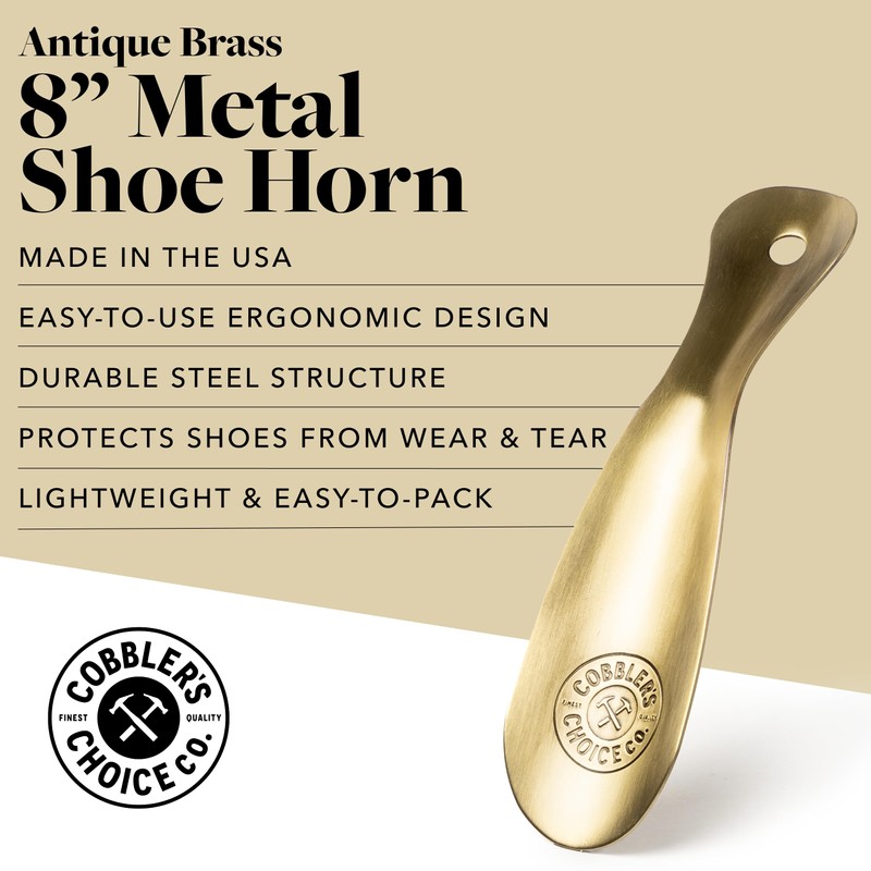 Cobbler's Choice Metal Shoe Horn - Premium Quality - Designed