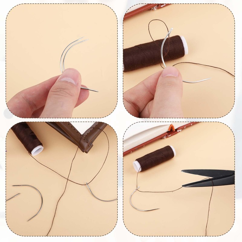 3Rolls Hair Weaving Thread Cotton, Sewing Threads and Needles Set