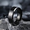 King Will Basic Mens Black Masonic Ring 8mm Tungsten Mason