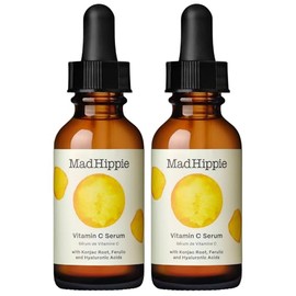 Mad Hippie Vitamin C Serum for Face 2-Pack – C + E + Ferulic Acid, Hyaluronic Acid, Stable Low-Irritation Formula, Brightening, 1.02 Fl Oz Ea