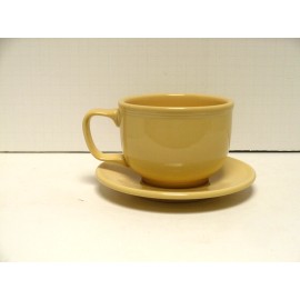 HOMER LAUGHLIN FIESTA YELLOW JUMBO CUP  w/JUMBO SAUCER: New 2002 Original Stock