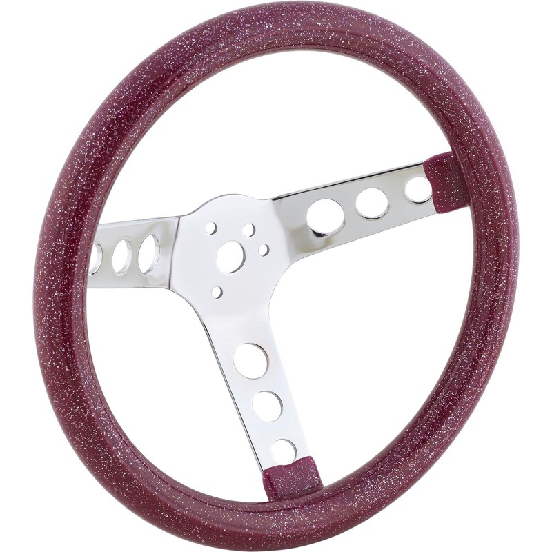 11-1/2 Inch Red Metalflake Steering Wheel, 3-1/2 Inch Dish