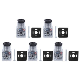 Solenoid Coil Connector, Universal Transparent 5Pcs Solenoid Coil Plug Hydraulic Valve Transparent Voltage DC24, Universal Hydraulic Valve Accessories