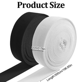 2 Rolls Elastic for Sewing Elastic Band for Sewing, Elastico para Costura, 3/4 Inch Wide Heavy Stretch High Elasticity Knit Elastic Band for Waistband Pants Dress Swimwear Belt 10 Yard