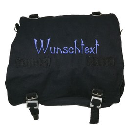 Large combat bag black embroidered with your desired text, black