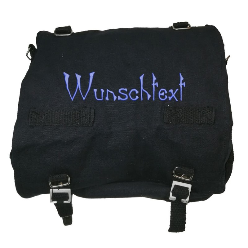 Large combat bag black embroidered with your desired text, black
