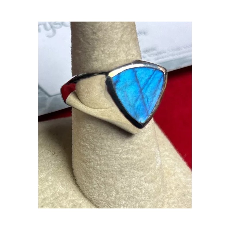 Natural Creations mens sterling silver ring Size 8 Labradorite