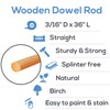 Woodpeckers Wooden Dowel Rods 3/16 x 36 inch, Unfinished Sticks