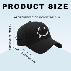 FUIPVGI Baseball Cap Unisex, Baseball-Mütze Gestickte, Classic Baumwolle Baseballkappen, Verstellbar Sommer Basecap für Herren Damen, Sonnenhut Sonnenschutz Hüte, für Sport Reisen Draußen (Schwarz)
