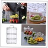 ULTECHNOVO 1Set Stackable Fresh Keeping Bowls for Salad and Grain