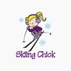 CafePress Skiing Chick Magnets 2.25" Round Magnet, Refrigerator Magnet