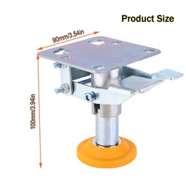 Floor Lock, Adjustable Height Trolley Brake Floor Lock, Manganese Steel 100kg Bearing Trolley Cart Lock with TPU Pad for 4~5in Casters(X-75-32-3)