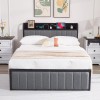 Vecelo Bed Frame with Storage Headboard Power Outlet Full Queen