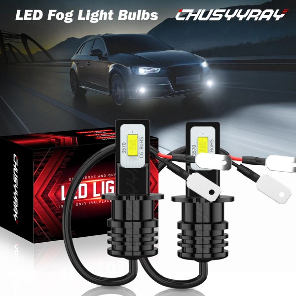 CHUSYYRAY 2 bombillas LED antiniebla H3 6000 K para For