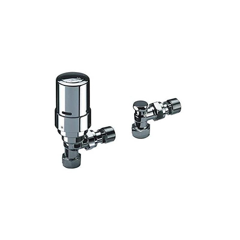 Danfoss RAS-D2 Angle TRV and Lockshield 8/10/15MM-013G6016 for Two-Pipe Domestic