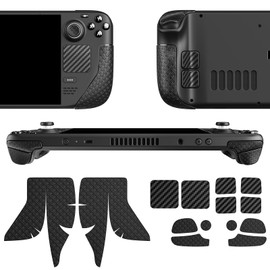 JINGDU Steam Deck Anti-Slip Grip Stickers Set for Steam Deck/Steam Deck OLED and LCD Model,Trackpads Skin Grip Trigger Back Button Grip Stickers,Precision Cut,Sweat-Absorbent,Enhanced Feel,Black
