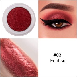 AKARY 12 Colors Glitter Eyeshadow, Mashed Potato Pearlescent Monochrome Eyeshadow Polarized Light Not Smudged Eye Shadow, Highly Pigmented Eye Makeup Cosmetics Gift for Women And Girls Eye Brightening Flash Powder (#02 Fuchsia)