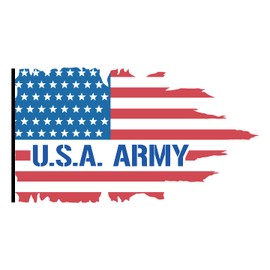 USA Banner Creative Artwork Design for Living Room Vinyl Wall Decal - Abstract Art of The United States of America Flag with Faded Style for Men's Bedroom Wall Decoration - 36" x 22"