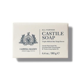 Caswell-Massey Pure Castile Bar Soap for Men & Women, Unscented & Moisturizing Natural Soap Bar for All Skin Types, Made with Essential Oils & Plant-Based Formula for Face, Body & Hair, 6.4 oz